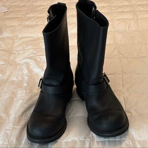 Frye Black Leather Moto Harness Boots Sz.10-
